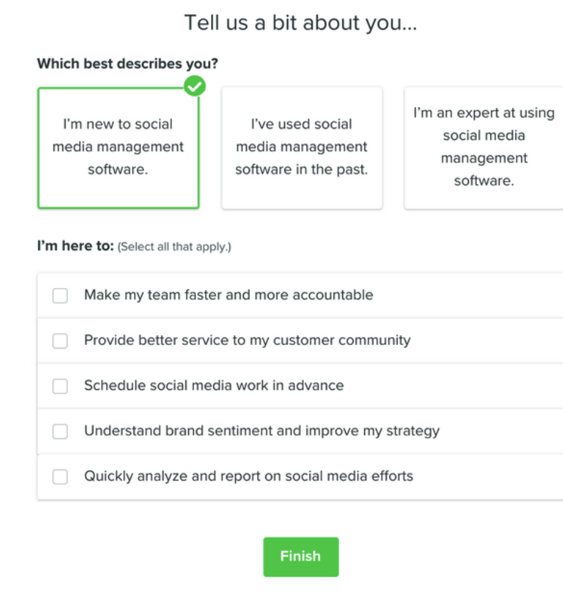 An example of personalization during the customer onboarding process
