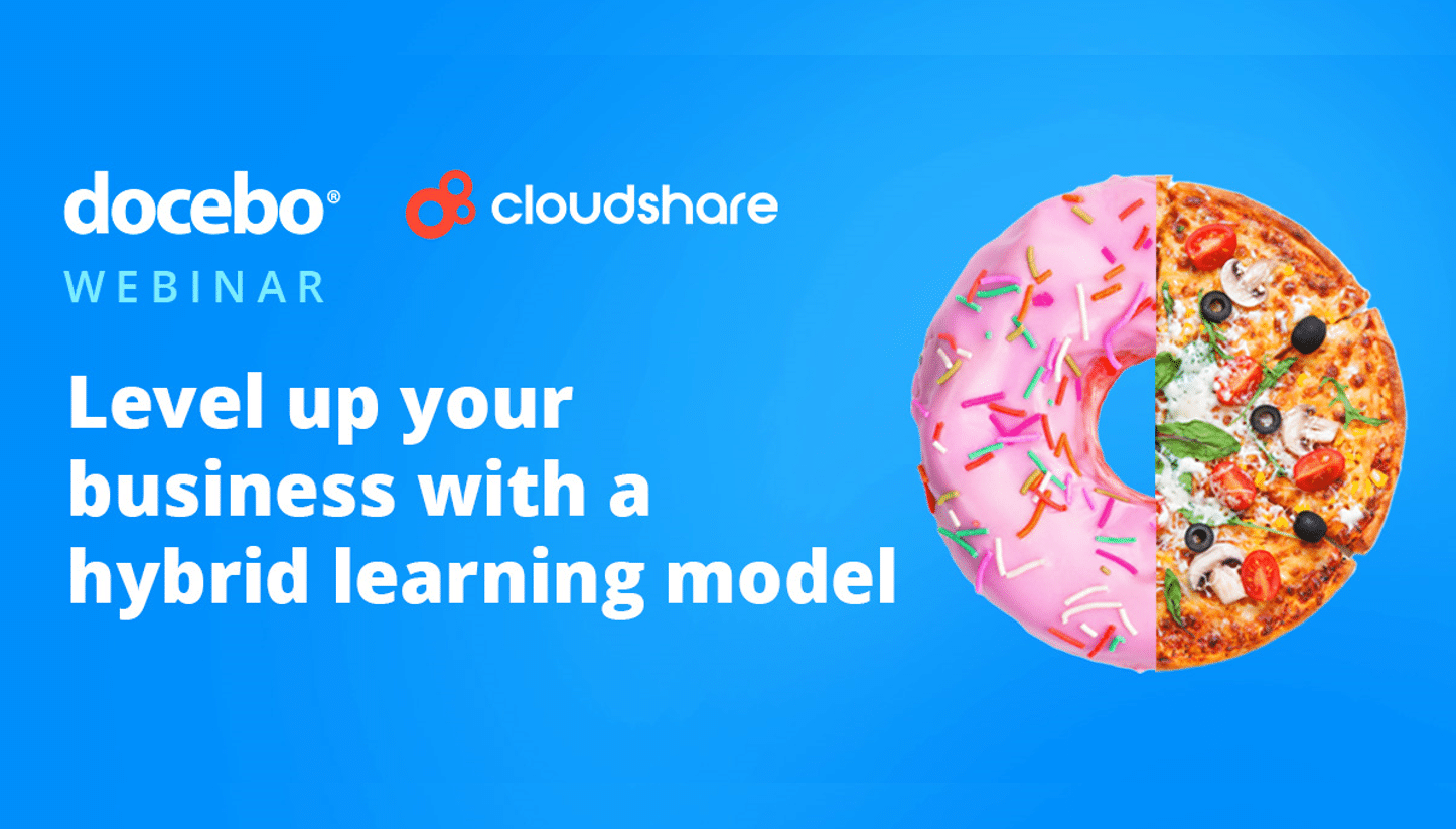 hybrid learning model webinar with CloudShare and Docebowit