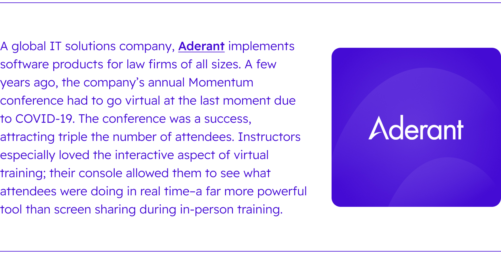 Aderant testimonial self-paced