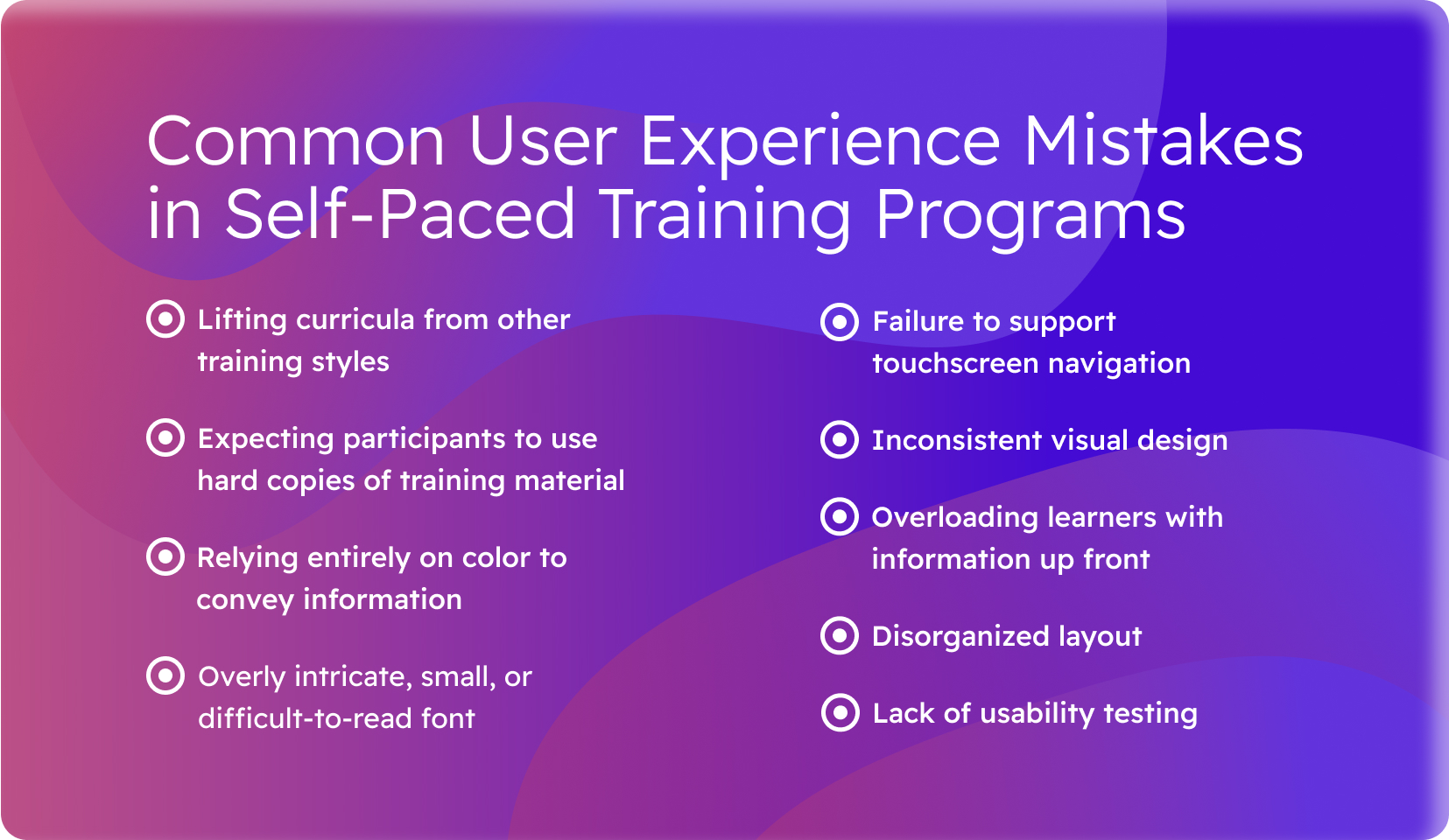 Common mistakes