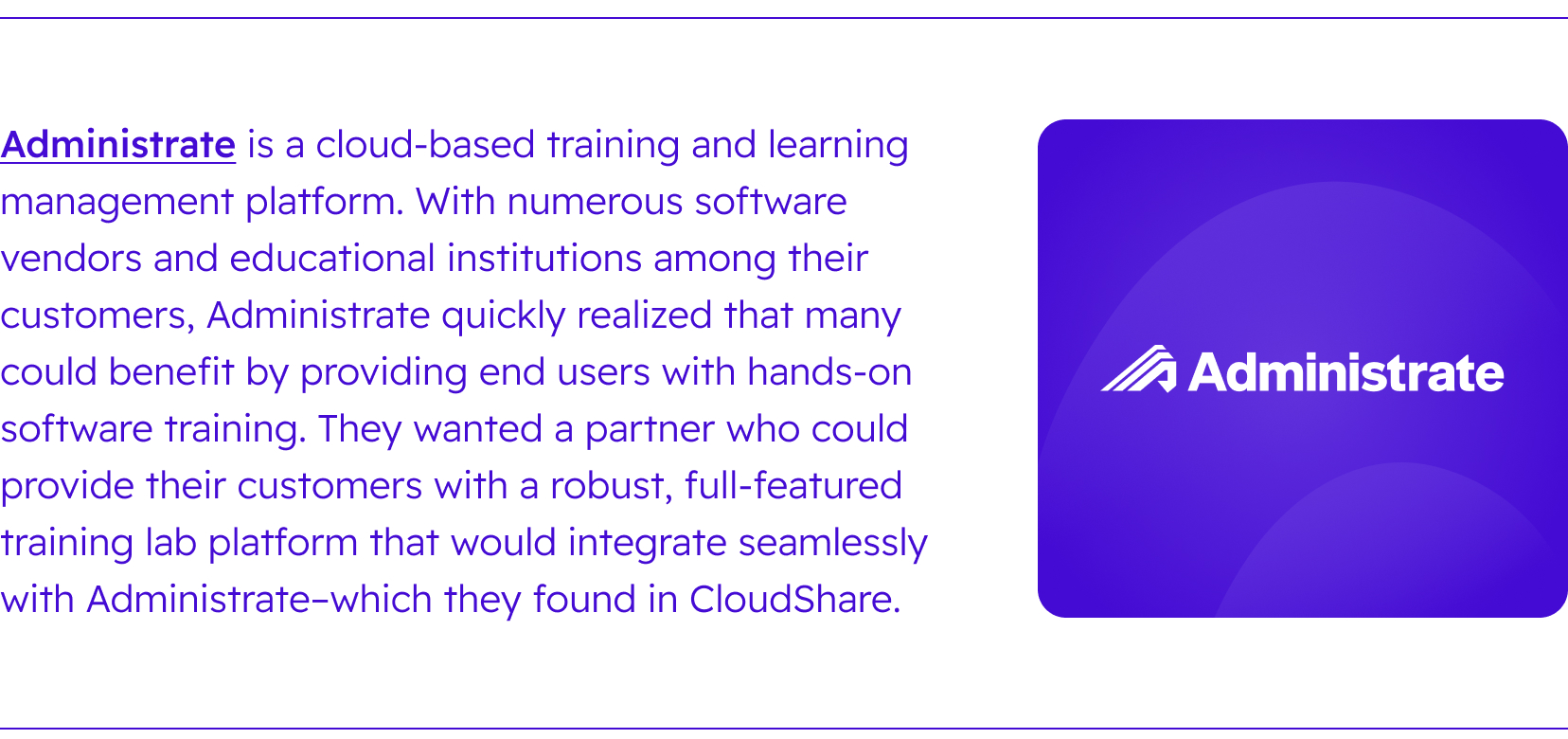 Administrate testimonial self-paced