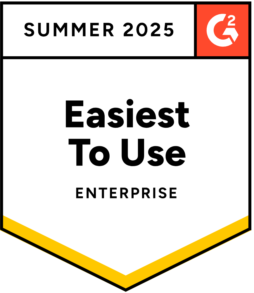 Easiest to use G2 Summer 2025 badge