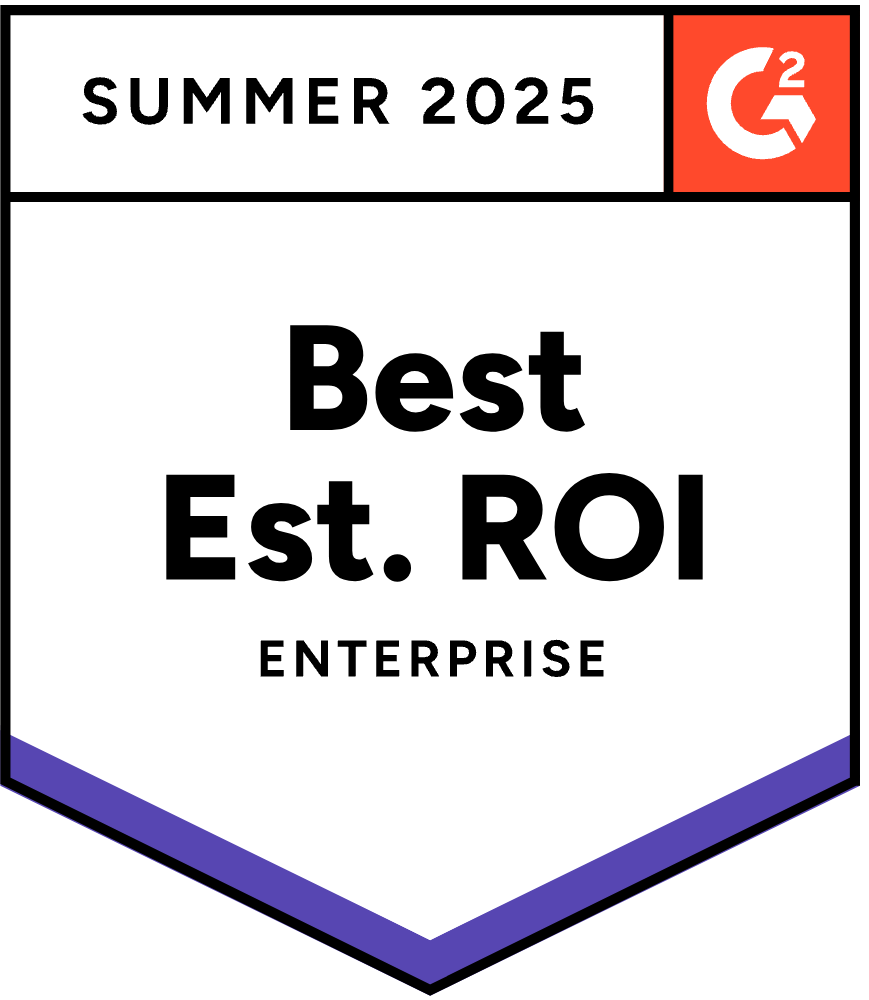 Best estimated ROI G2 Summer 2025 badge