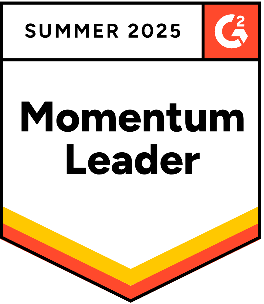 Momentum leader G2 Summer 2025 badge